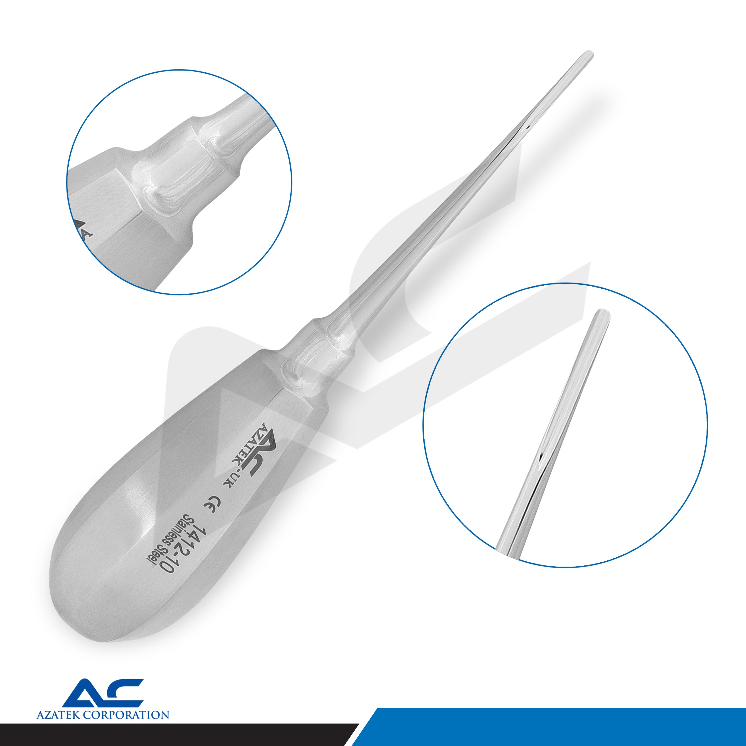 Root Elevator Bein Round, Dental Root Elevator, Straight 2.0mm – Precision Dental Instrument - Azatek Instruments