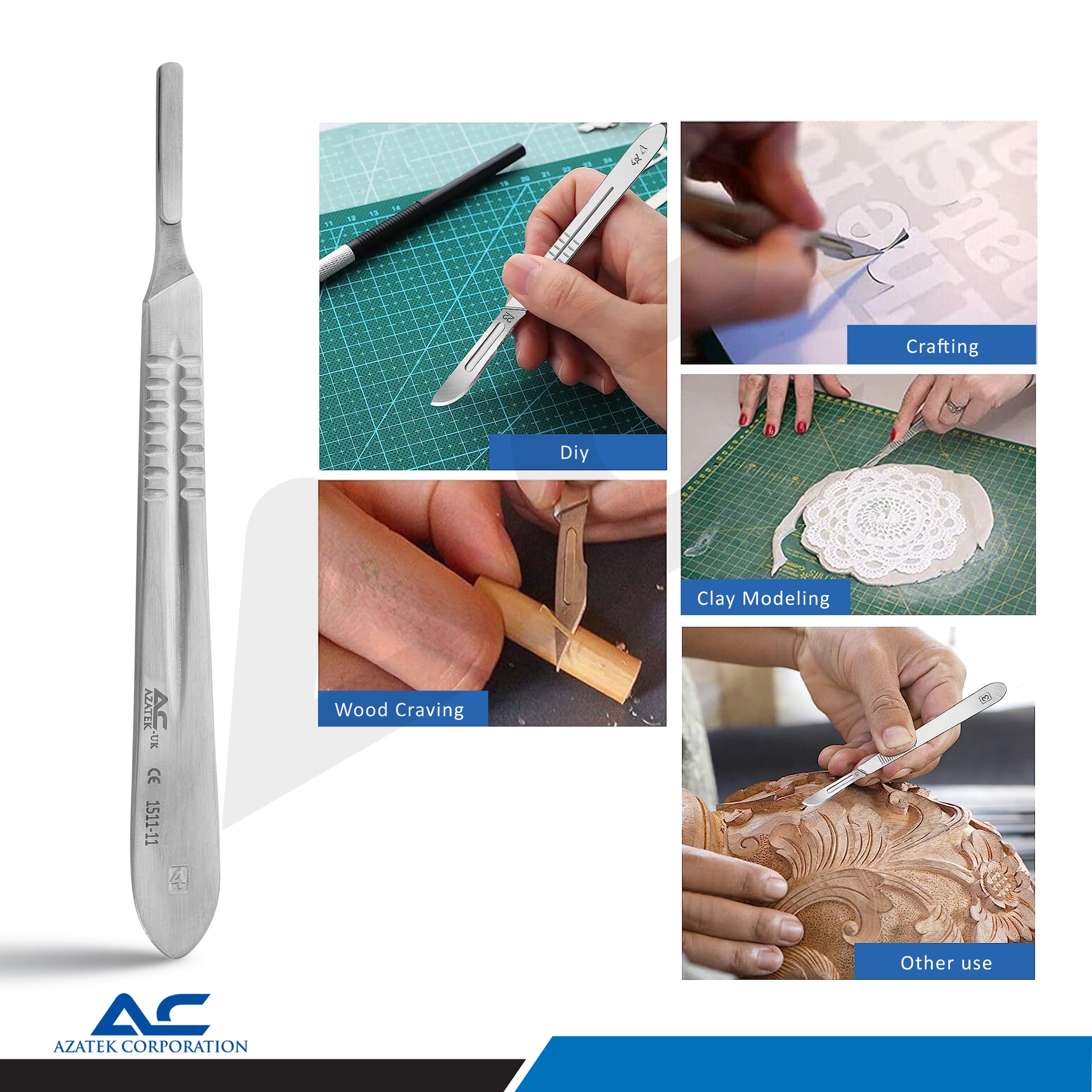 Bard Parker Scalpel Handle No. 4 – Stainless Steel Surgical Scalpel Handle - Azatek Instruments
