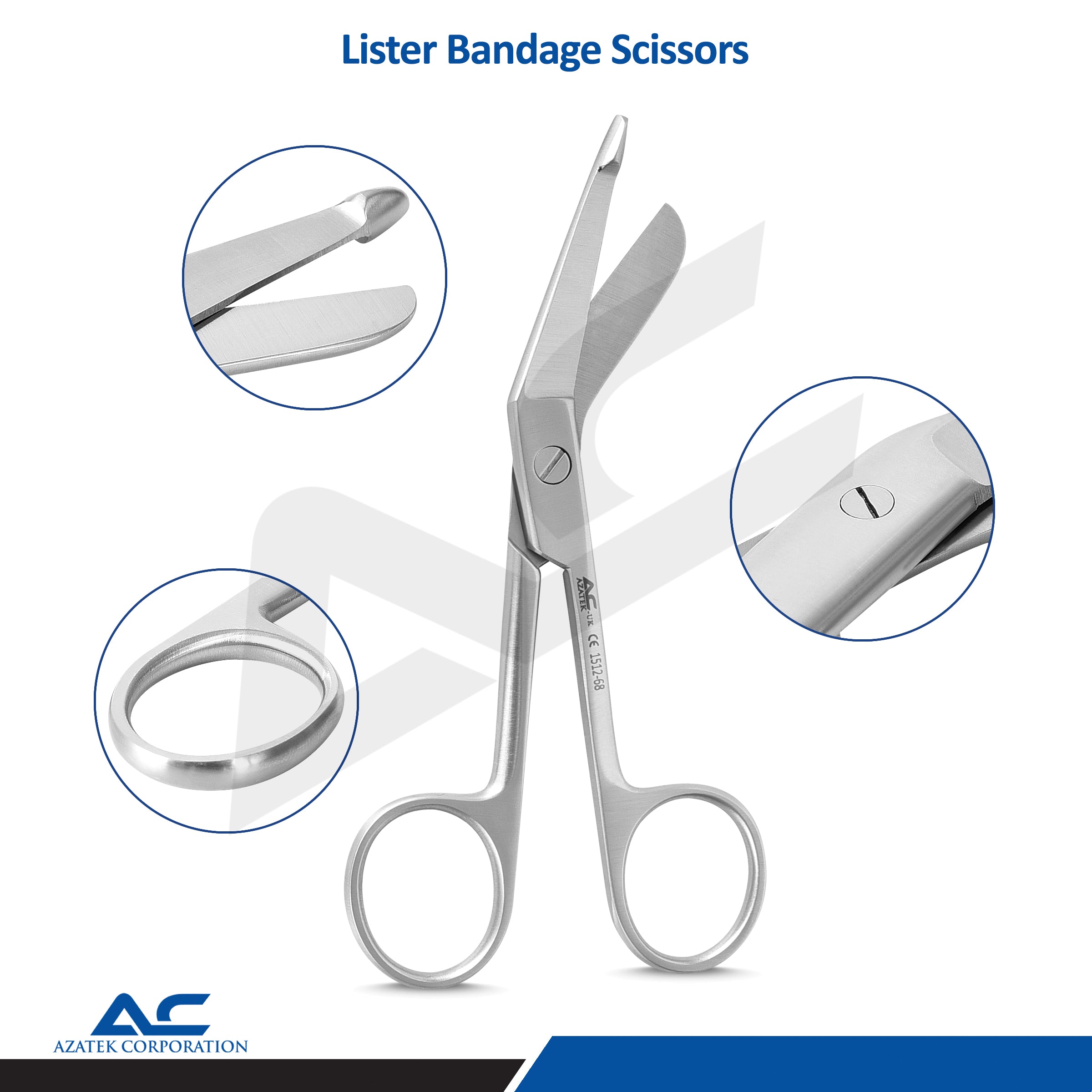 Lister Bandage Scissors – Stainless Steel Medical Dressing Scissors by Azatek - Azatek Instruments