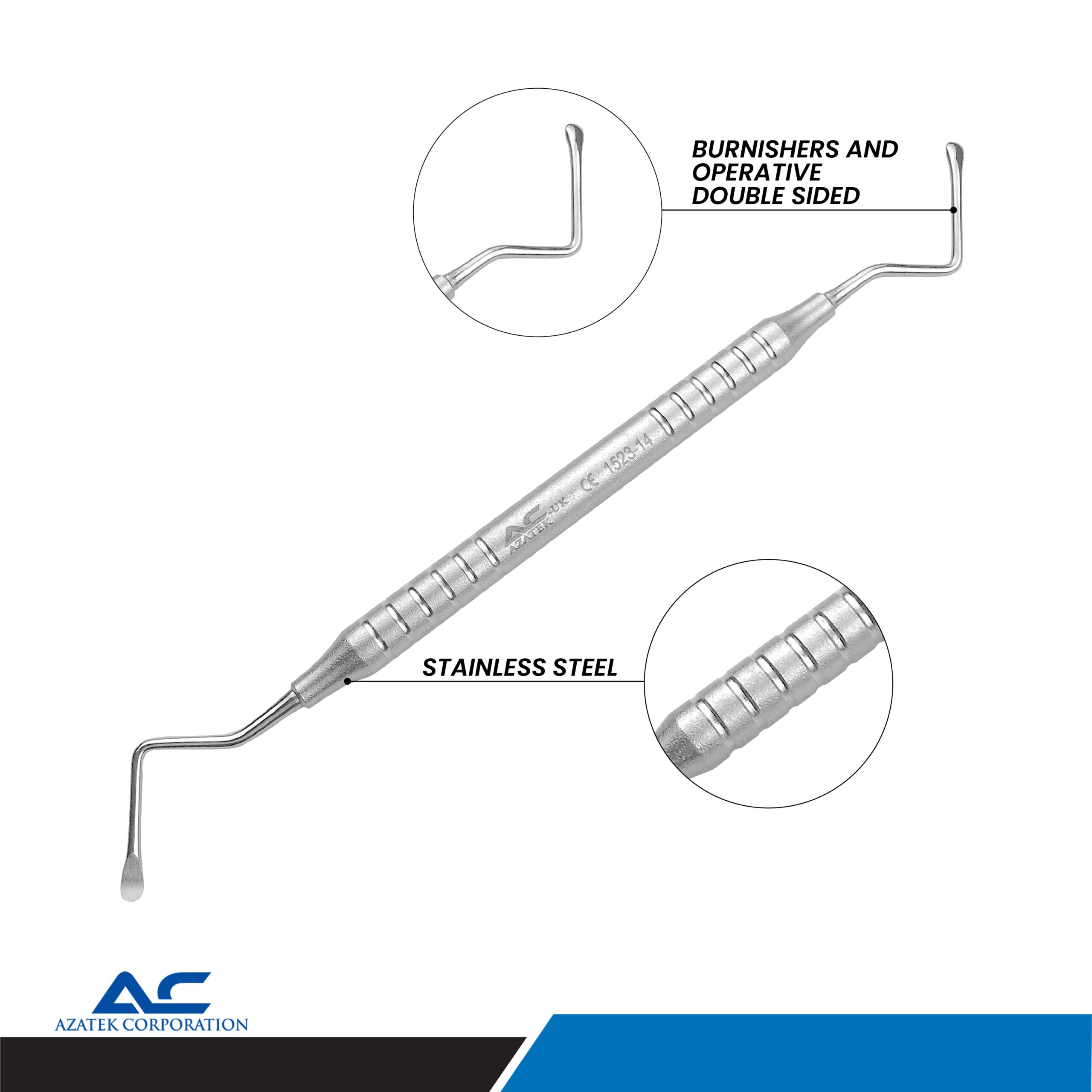 Curette Dental, Lucas Curette 3/3mm, Fig. 86 – Precision Dental Instrument - Azatek Instruments