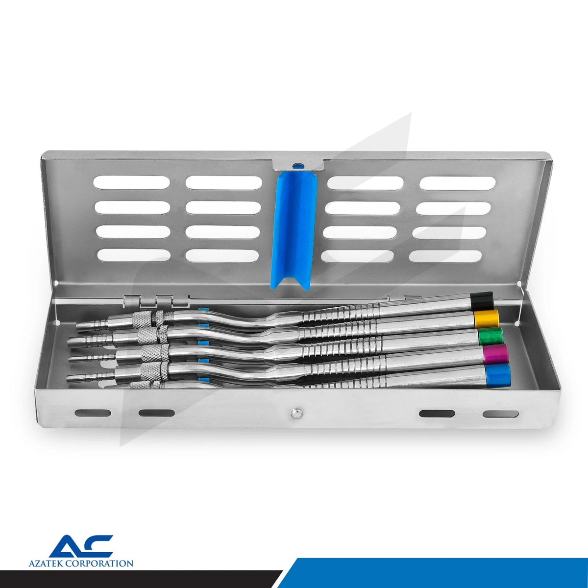 Medical-grade stainless steel concave osteotome set for sinus elevation
