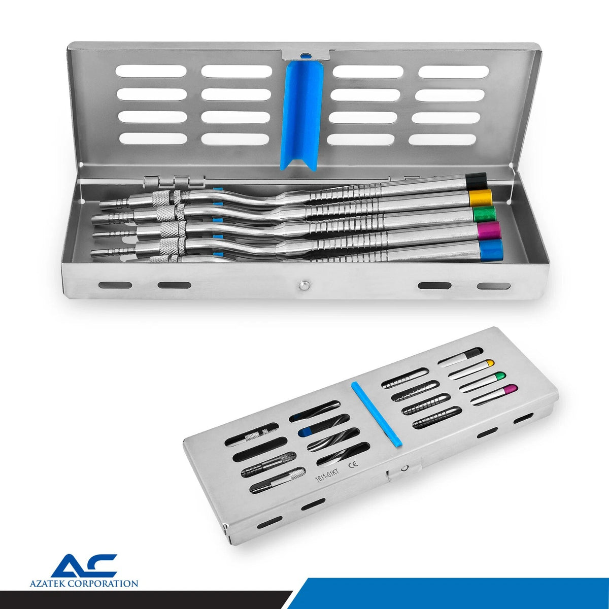 Internal sinus elevation dental instruments for implantology and bone preparation