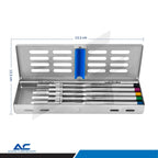 Five-piece dental sinus lift osteotome kit with graduated straight concave instruments
