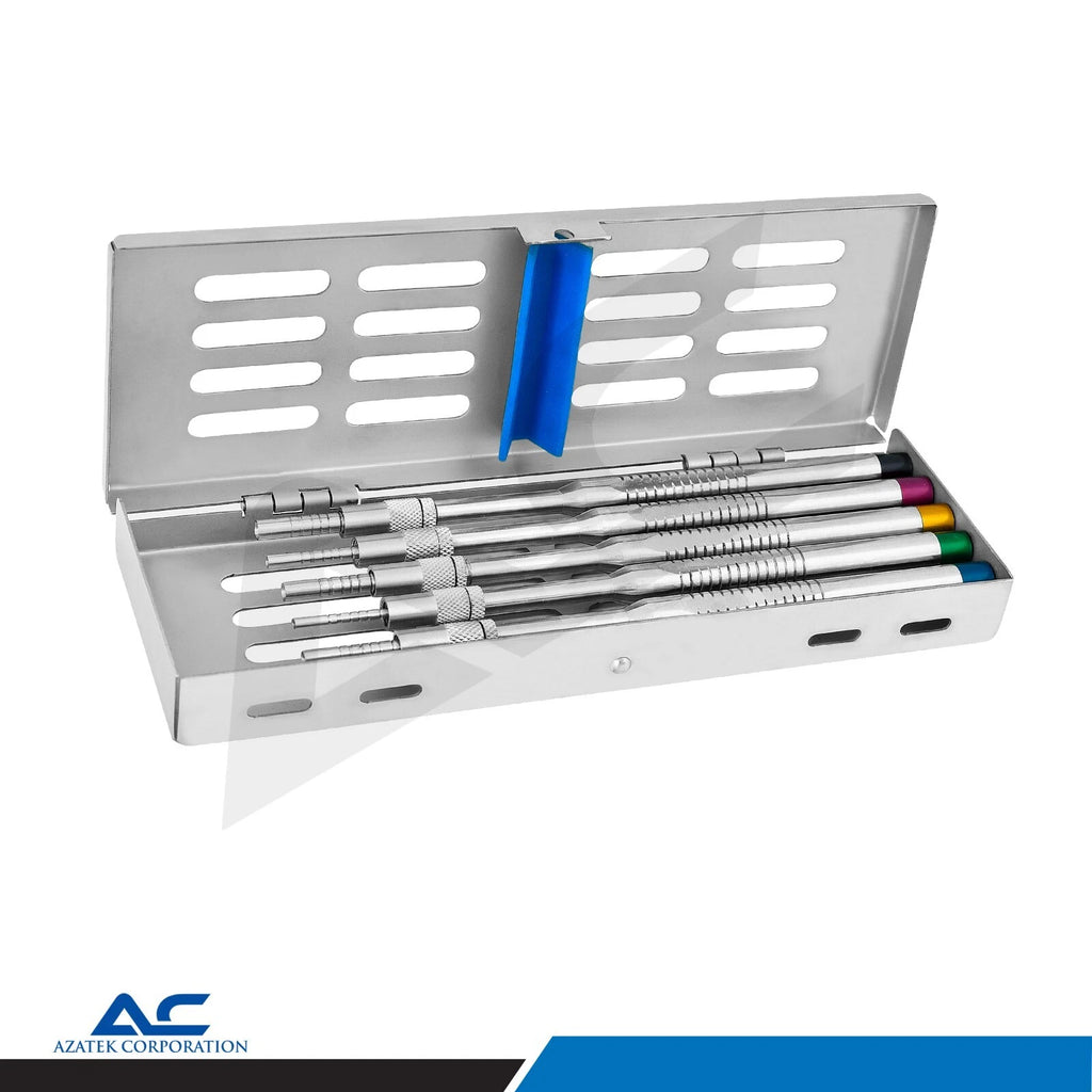 Internal sinus elevation dental instruments for implantology and bone preparation