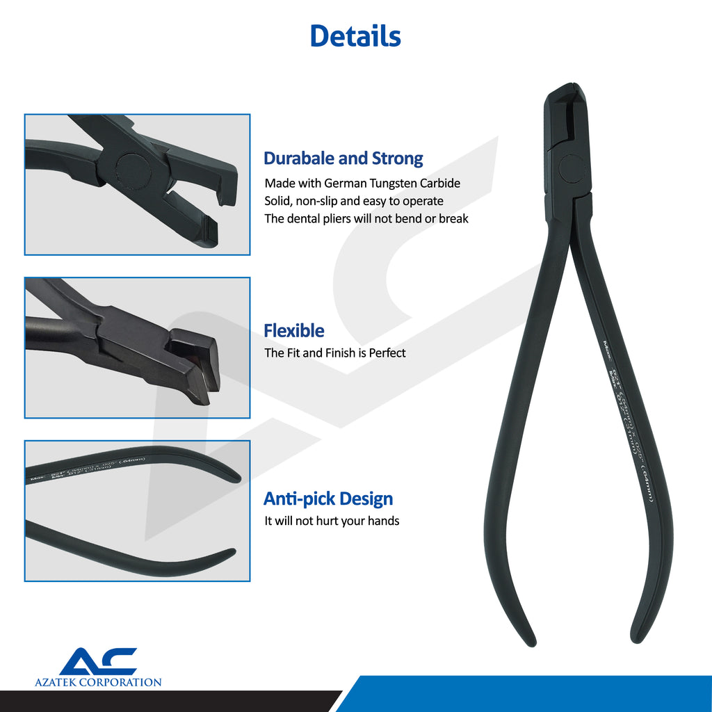 Orthodontic Distal End Cutter Mini Head with Safety Hold & Long Handle (Black)