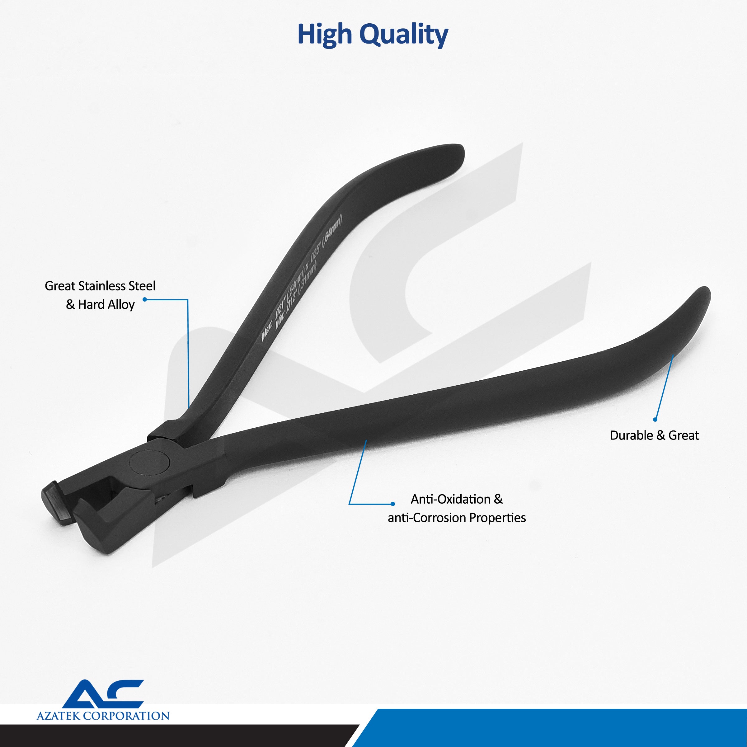 Orthodontic Distal End Cutter Mini Head with Safety Hold & Long Handle (Black)