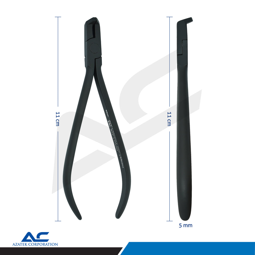 Orthodontic Distal End Cutter Mini Head with Safety Hold & Long Handle (Black)