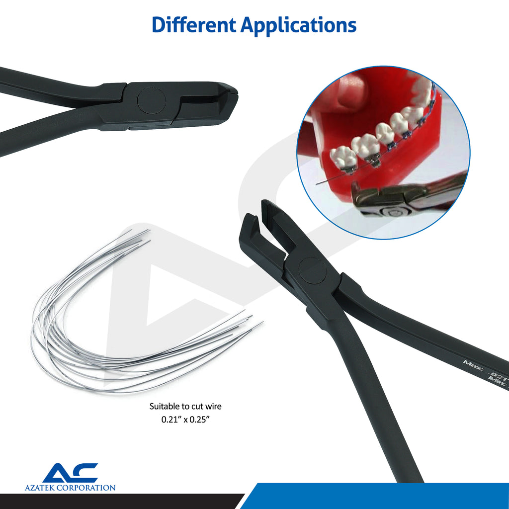 Orthodontic Distal End Cutter Mini Head with Safety Hold & Long Handle (Black)