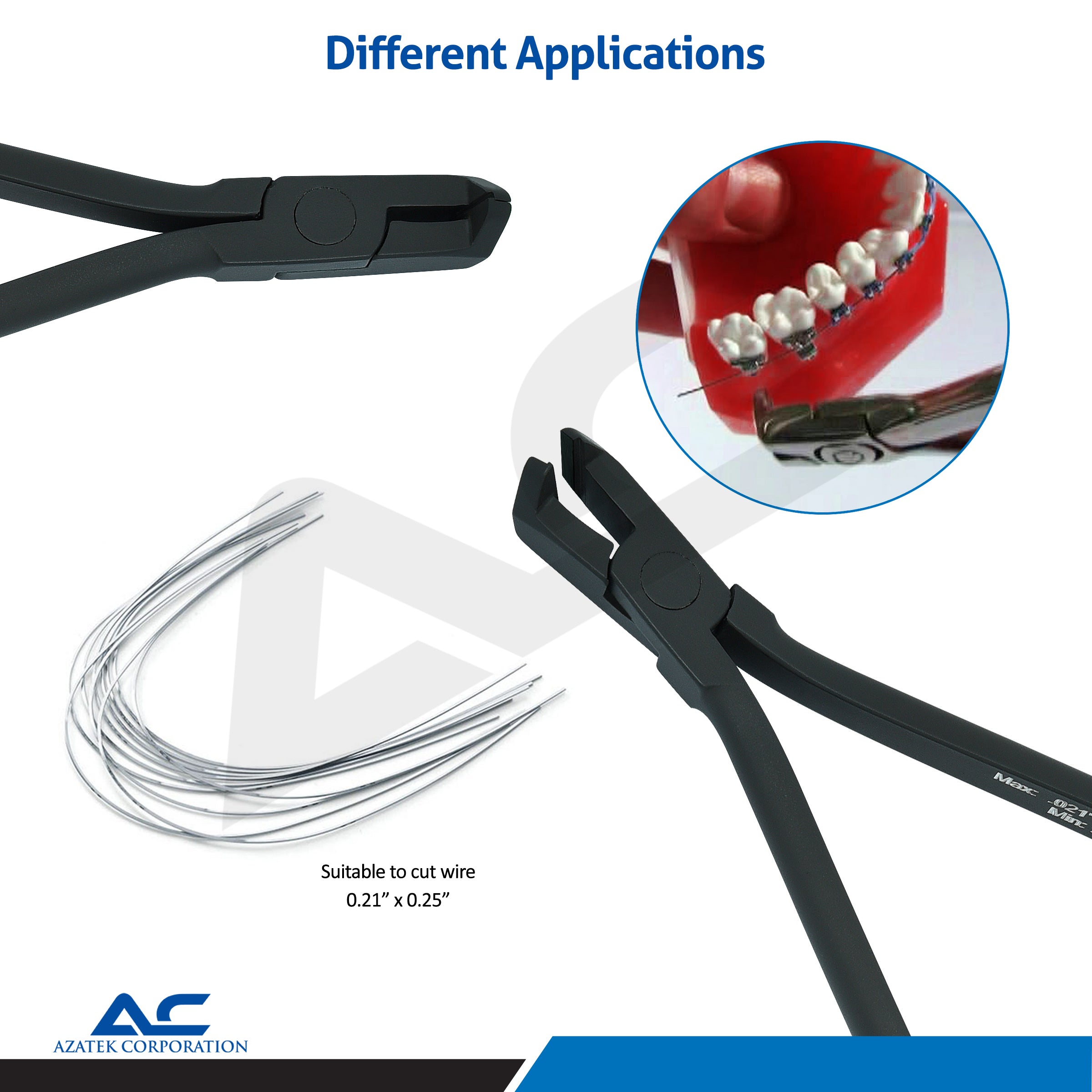 Orthodontic Distal End Cutter Mini Head with Safety Hold & Long Handle (Black)