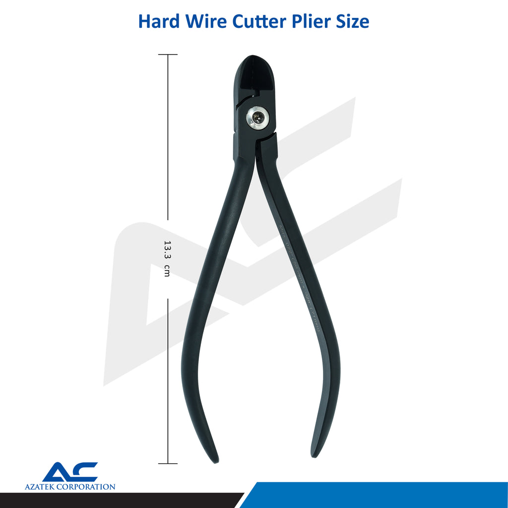 Hard Wire Cutter, Straight Hard Wire Cutter, Angled 15 ° (Black) - Azatek Instruments