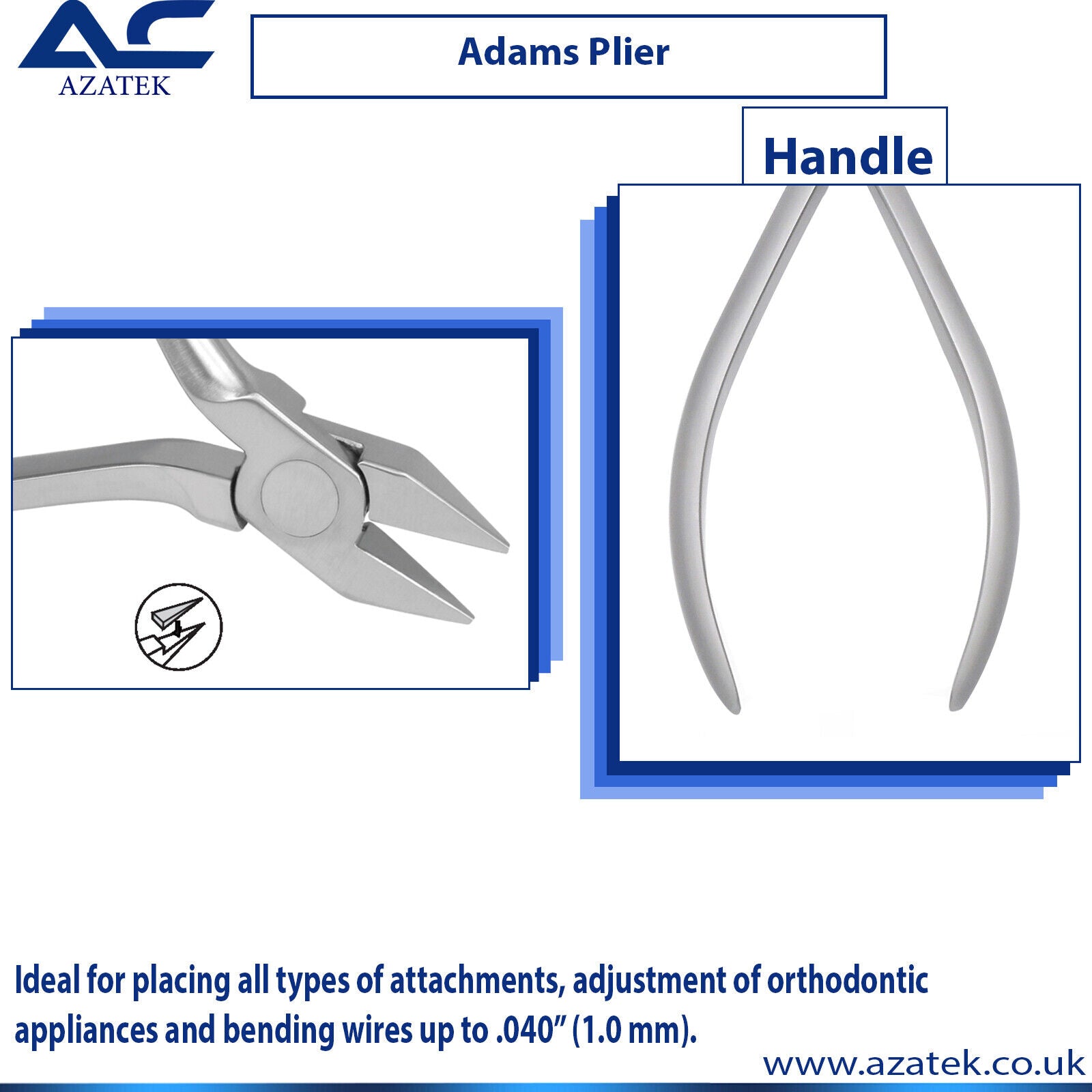 Adams Plier – Adam Universal Orthodontic Pliers for Wire & Appliance Adjustment - Azatek Instruments