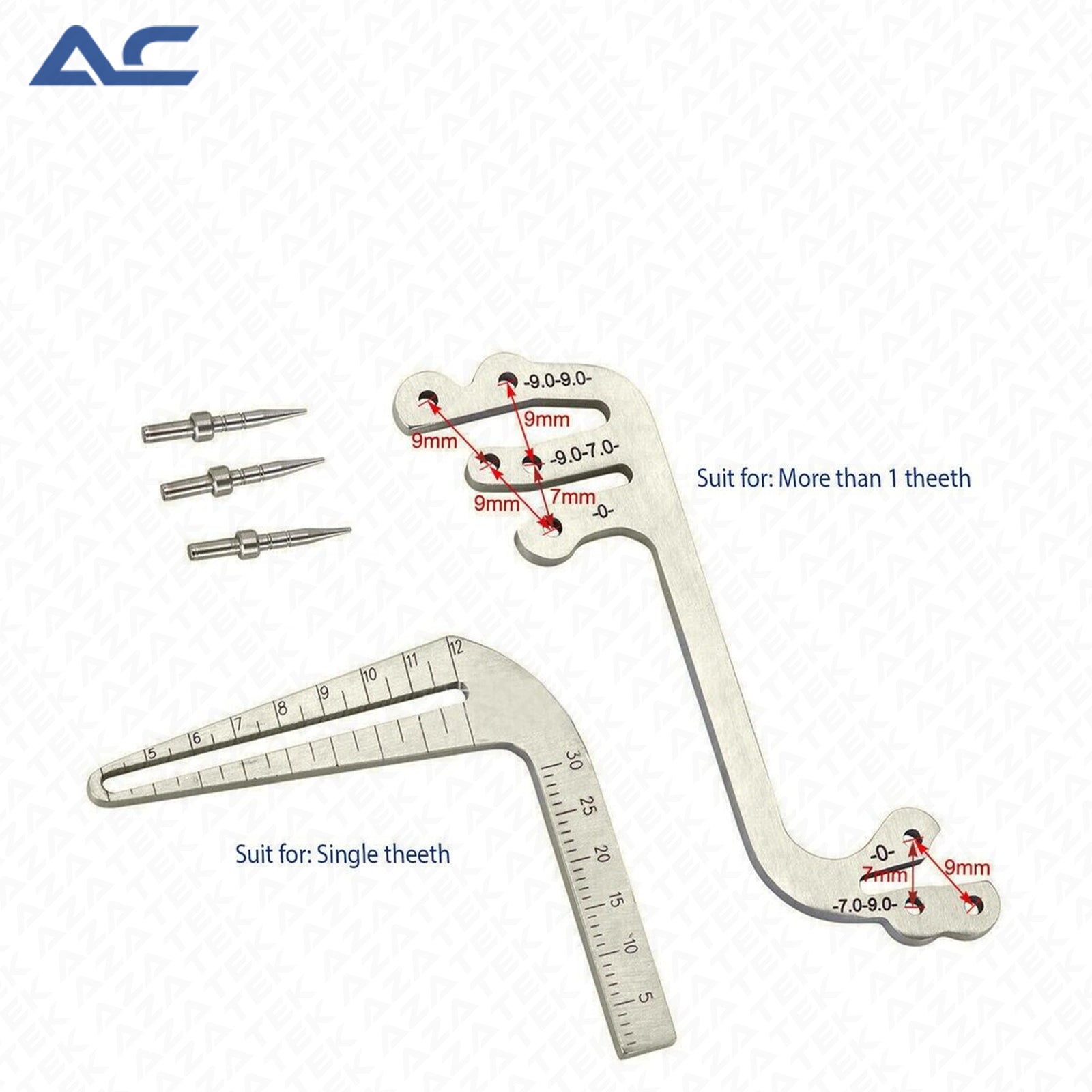 Locator Depth Pin Gauge Guide S-L Type – Precision Dental Implant Surgical Measuring Instrument - Azatek Instruments