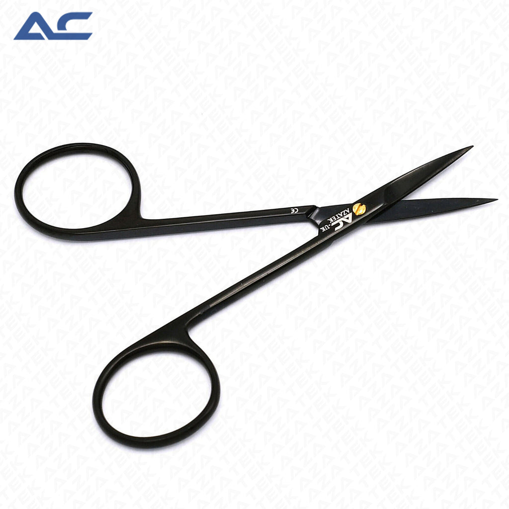 Black TitaN Iris Scissors Straight 11cm – Surgical Iris Scissors - Azatek Instruments