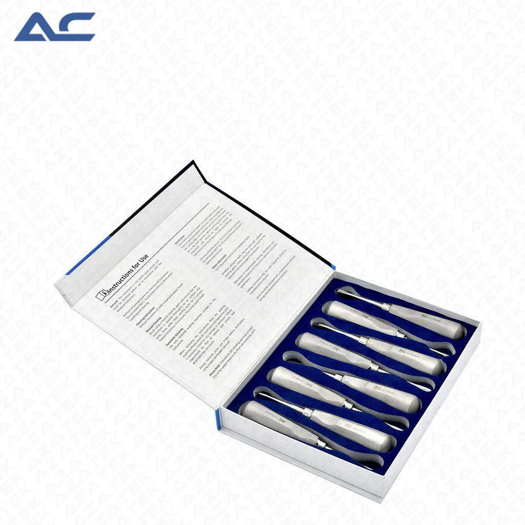 8 Piece Dental Luxator Root Elevator Set for Tooth Extraction