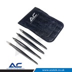 Azatek Professional 4-Piece Set of Eyebrow and Eyelash Tweezer - Azatek Instruments