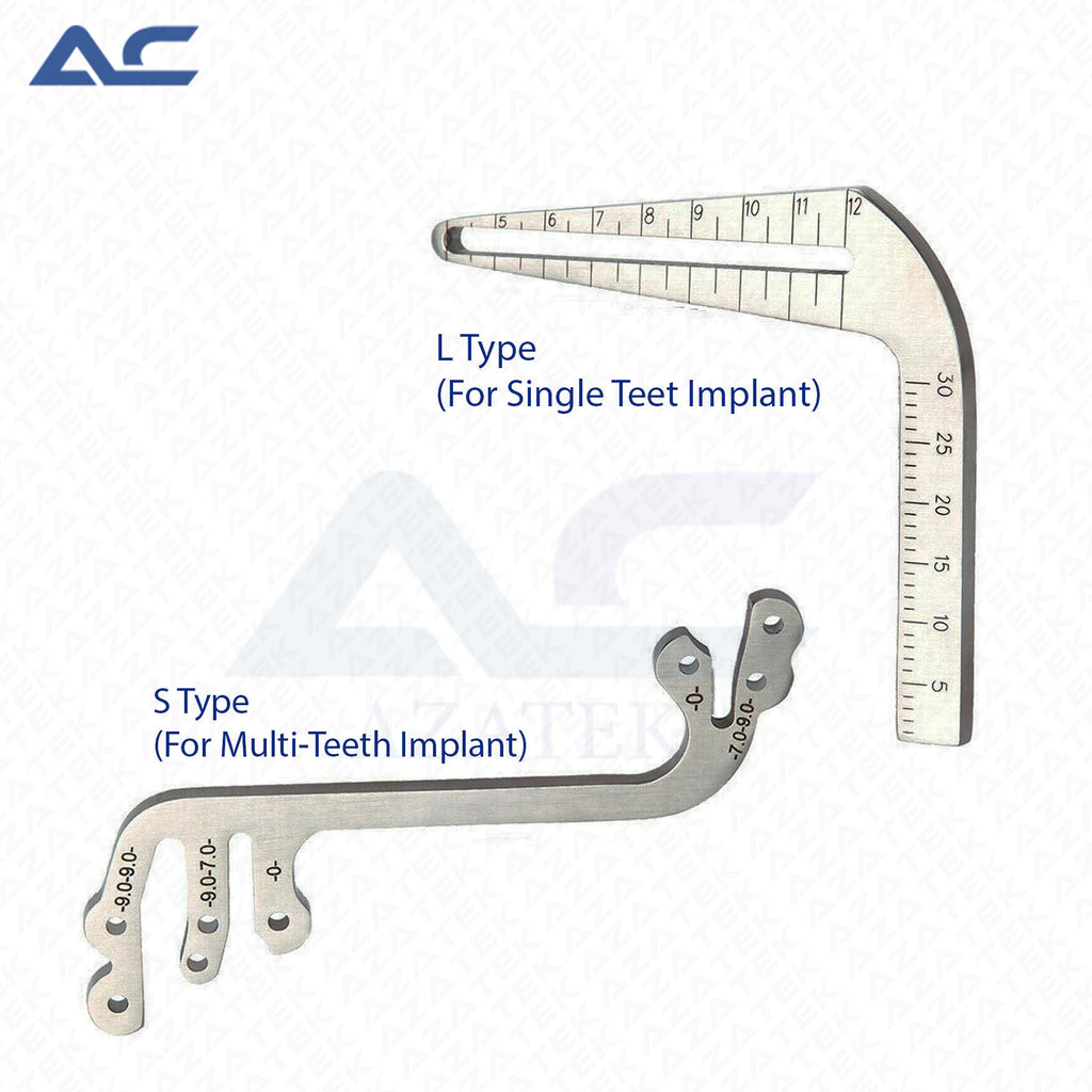 Locator Depth Pin Gauge Guide S-L Type – Precision Dental Implant Surgical Measuring Instrument - Azatek Instruments
