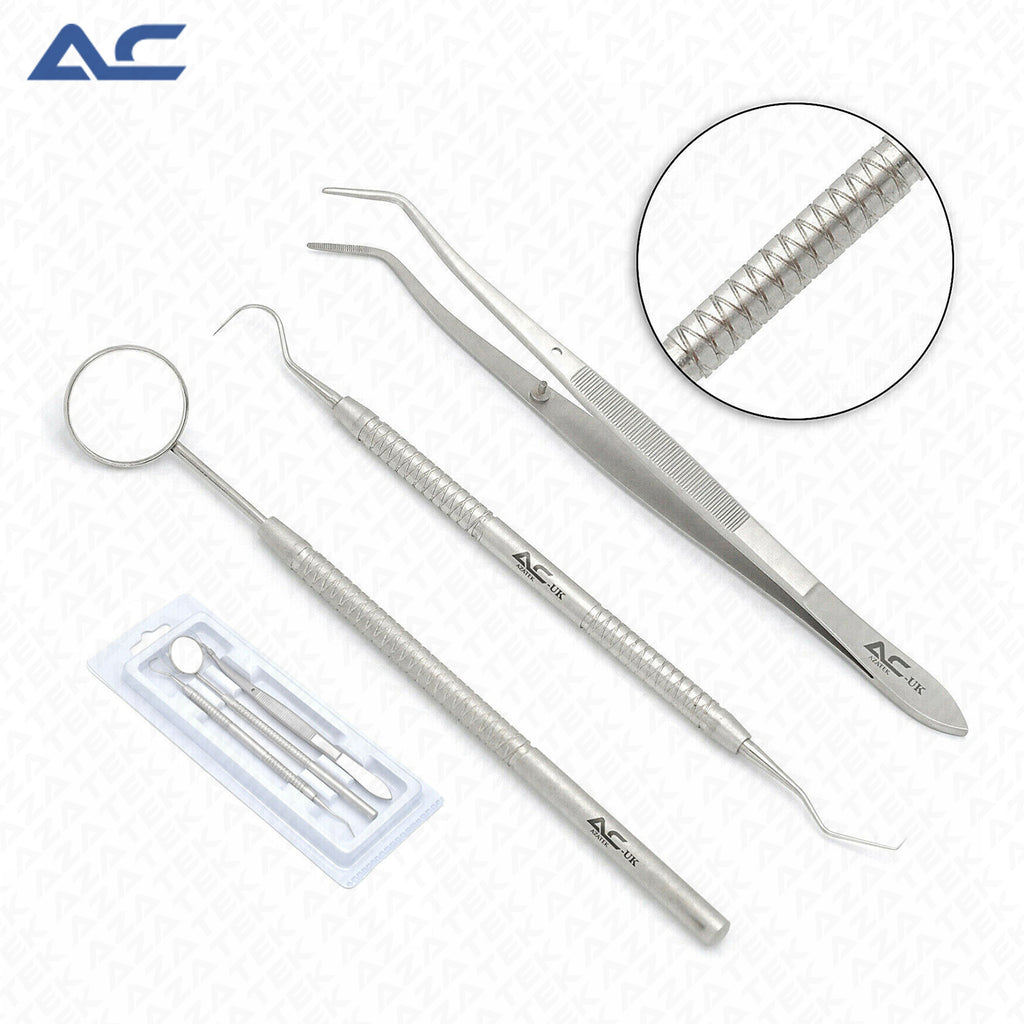 Dental Examination Instruments Kit (3 Pieces) | Stainless Steel Diagnostic Set - Azatek Instruments