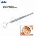 Dental Mirror Handle 12cm Stainless Steel | Professional Dental Mirror Handle for Clear Oral Examination & Diagnostic Procedures - Azatek Instruments
