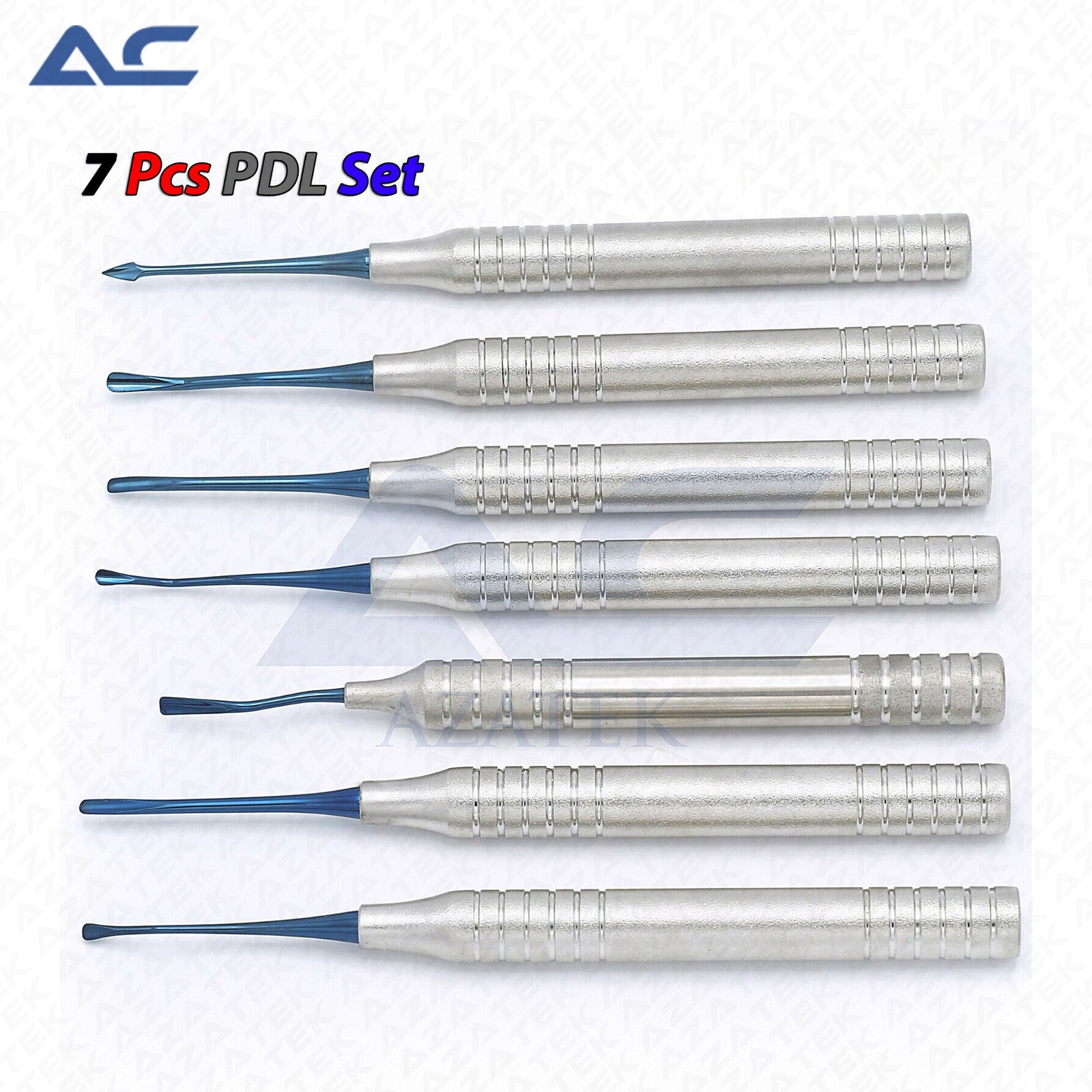 Dental Luxators, Luxator Elevators, Luxating Hybrid Elevators, Set of 07 Pcs. (Blue TitaN) - Azatek Instruments