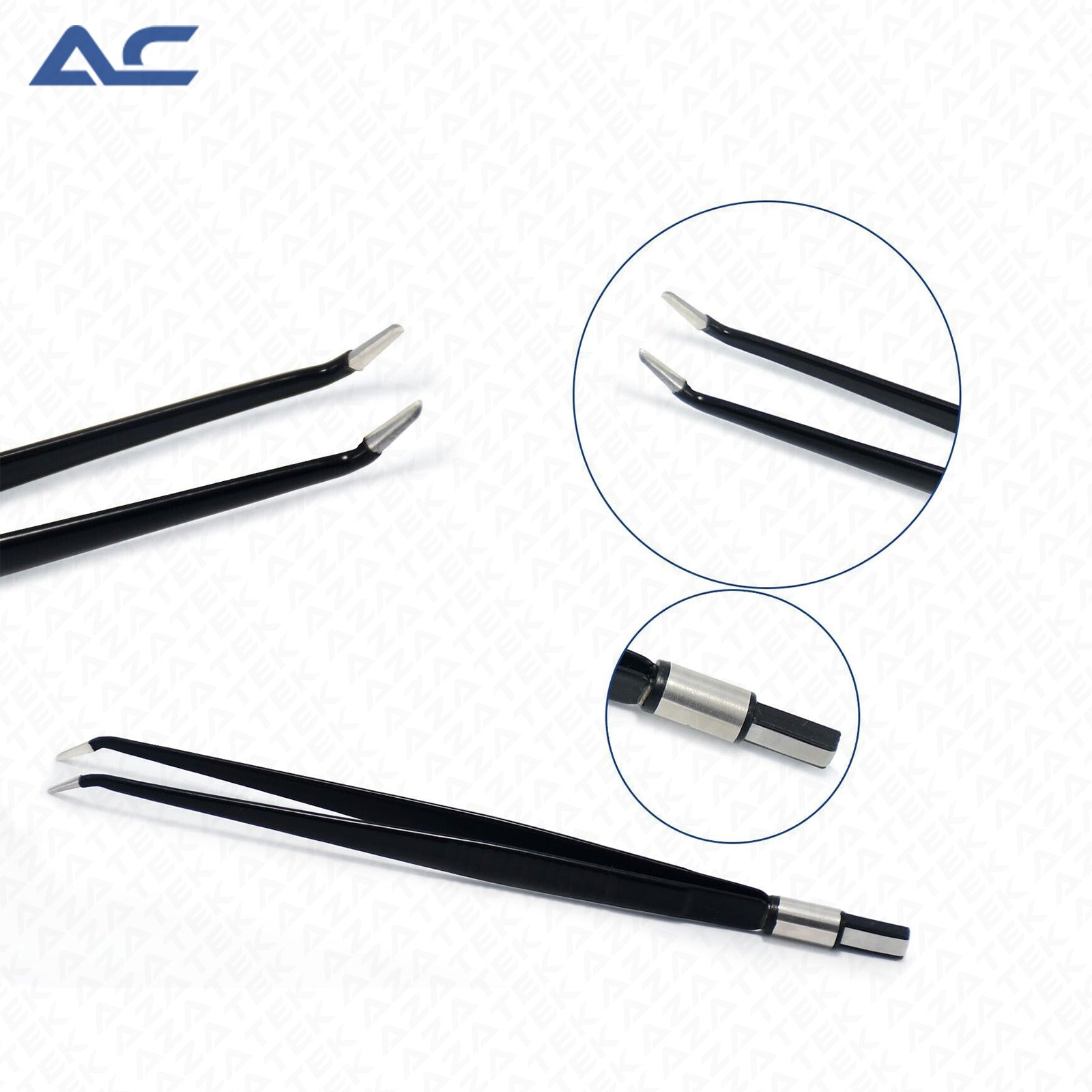 Bipolar Forceps Straight Angle 20cm with Reusable Electro-Surgical Cable - Azatek Instruments