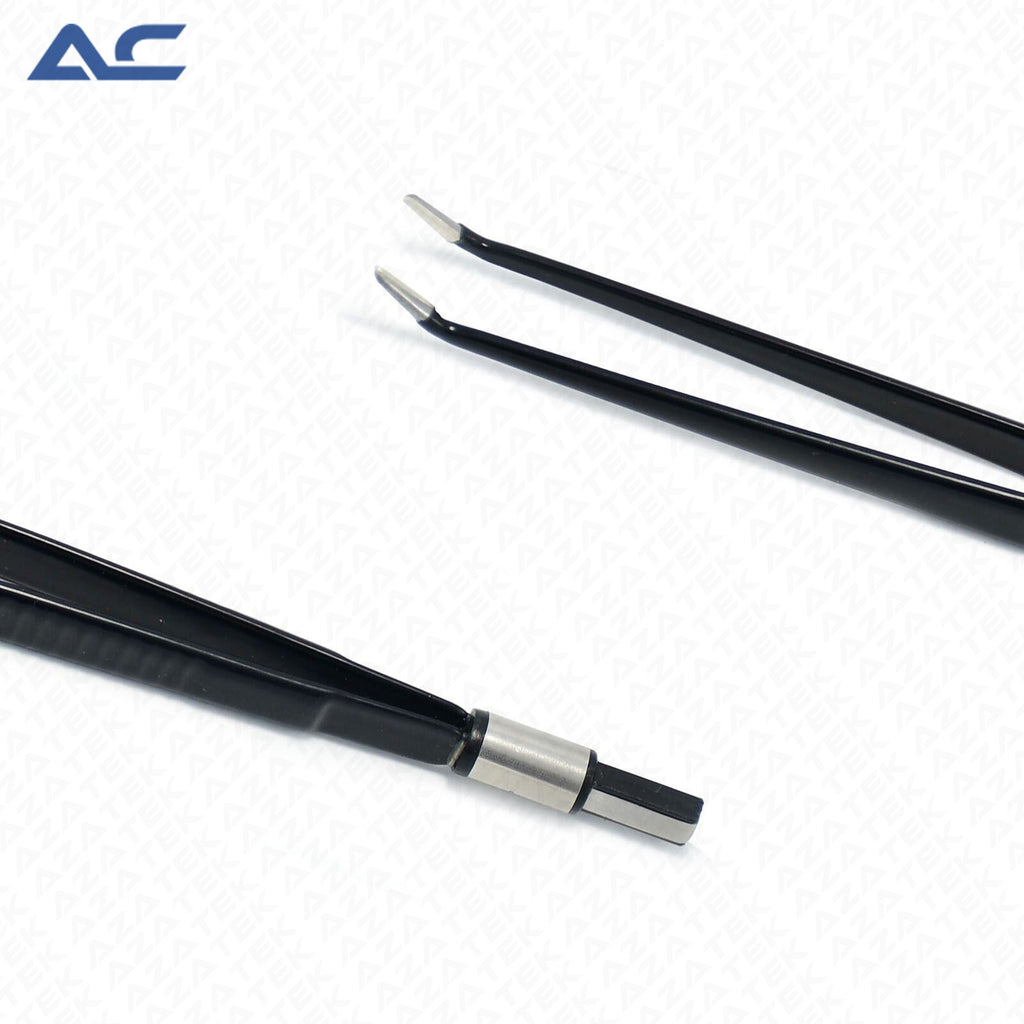 Bipolar Forceps Straight Angle 20cm with Reusable Electro-Surgical Cable - Azatek Instruments