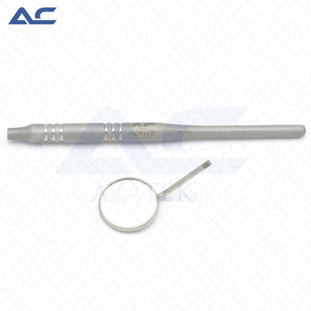 Dental Mirror Handle 12cm Stainless Steel | Professional Dental Mirror Handle for Clear Oral Examination & Diagnostic Procedures - Azatek Instruments