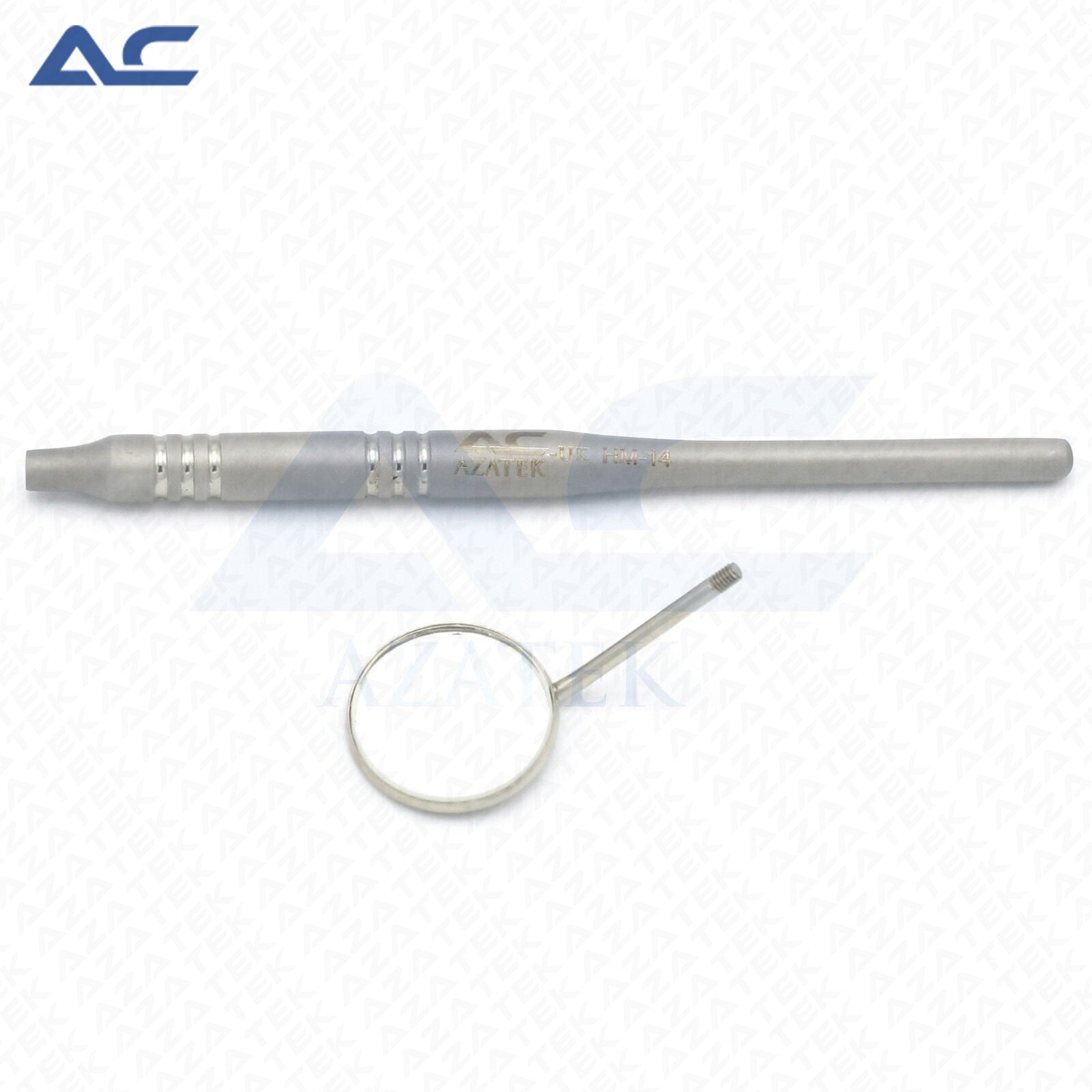 Dental Mirror Handle 12cm Stainless Steel | Professional Dental Mirror Handle for Clear Oral Examination & Diagnostic Procedures - Azatek Instruments