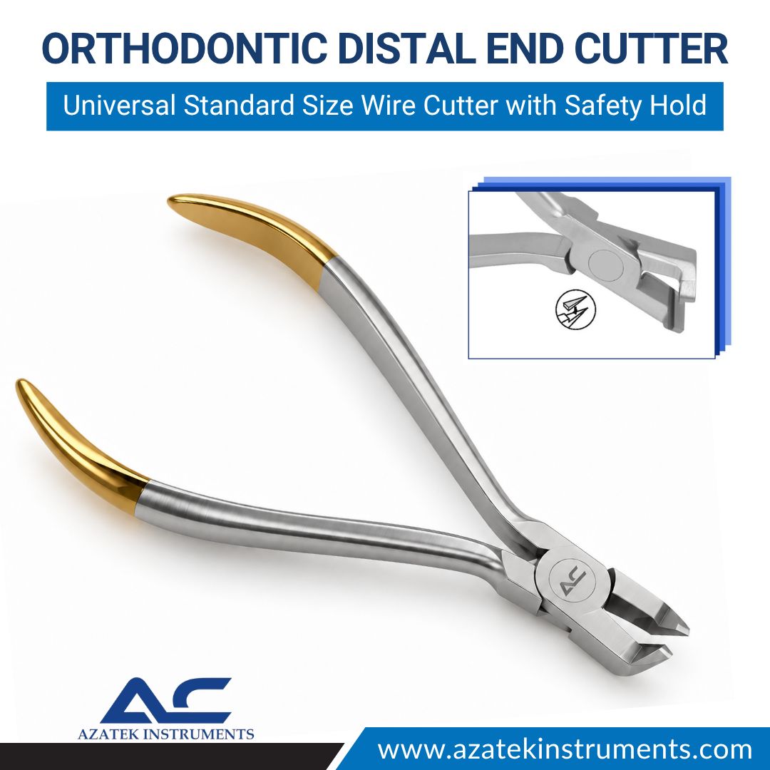 Distal End Cutter with Safety Hold – Stainless Steel Orthodontic Distal End Cutter