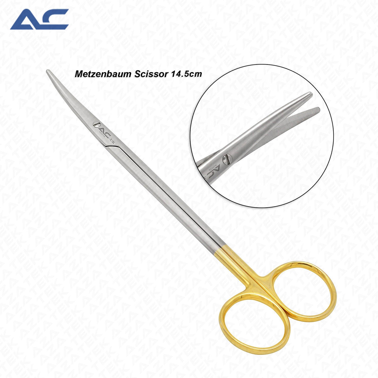 Metzenbaum Scissors Curved T.C. 14.5cm – Tungsten Carbide Surgical Scissors - Azatek Instruments