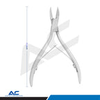 Azatek 11.5cm professional nail corner cutter showing overall instrument dimensions