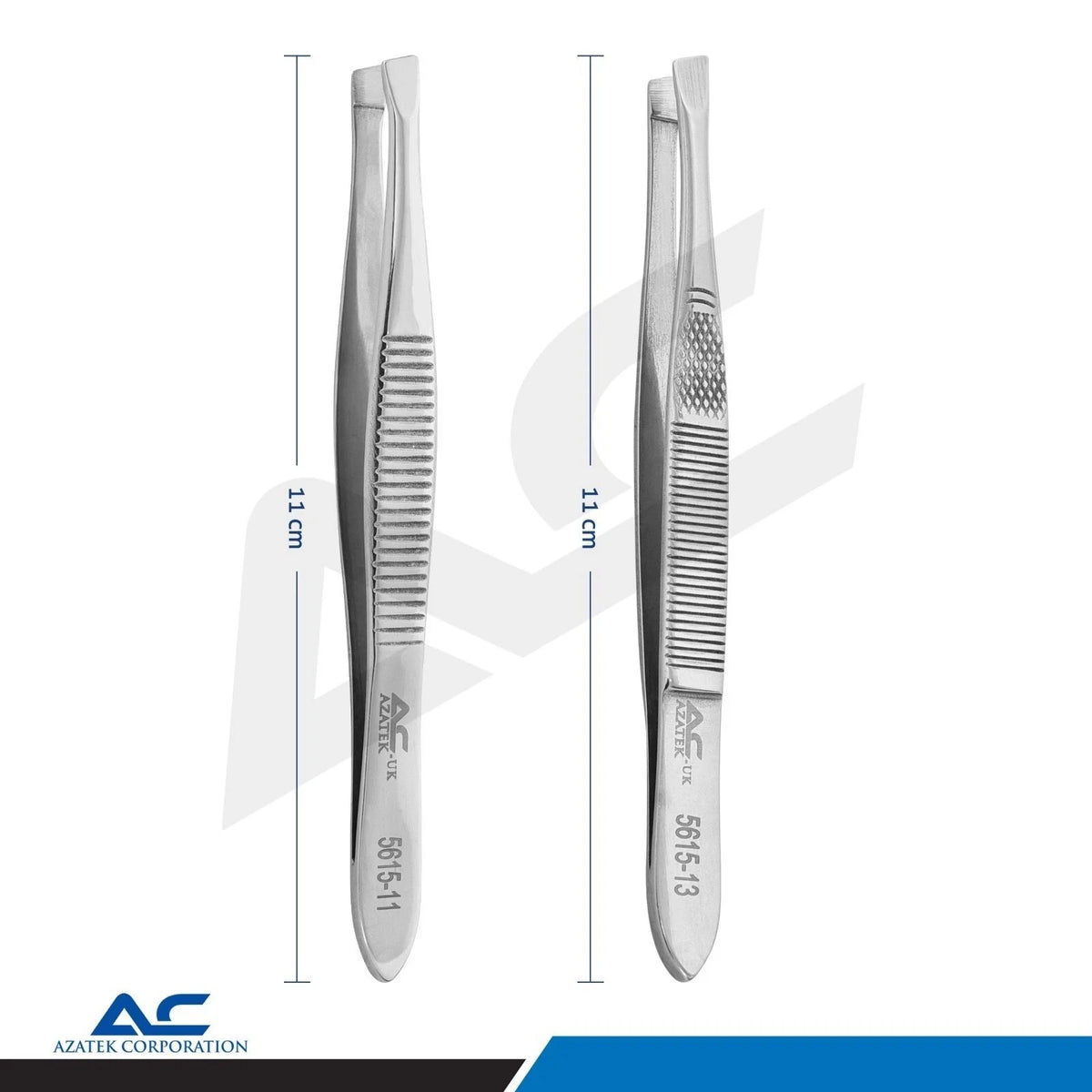 Azatek 5615 Eyebrow Hair Tweezers with textured grip for controlled grooming