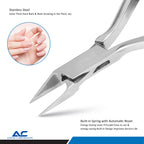Close-up of precision stainless steel jaws on Azatek Cuticle Nippers