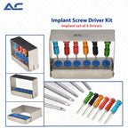 Azatek Dental Abutment Implant Screw Driver Kit 6 Pcs with colour-coded drivers and sterilisation stand