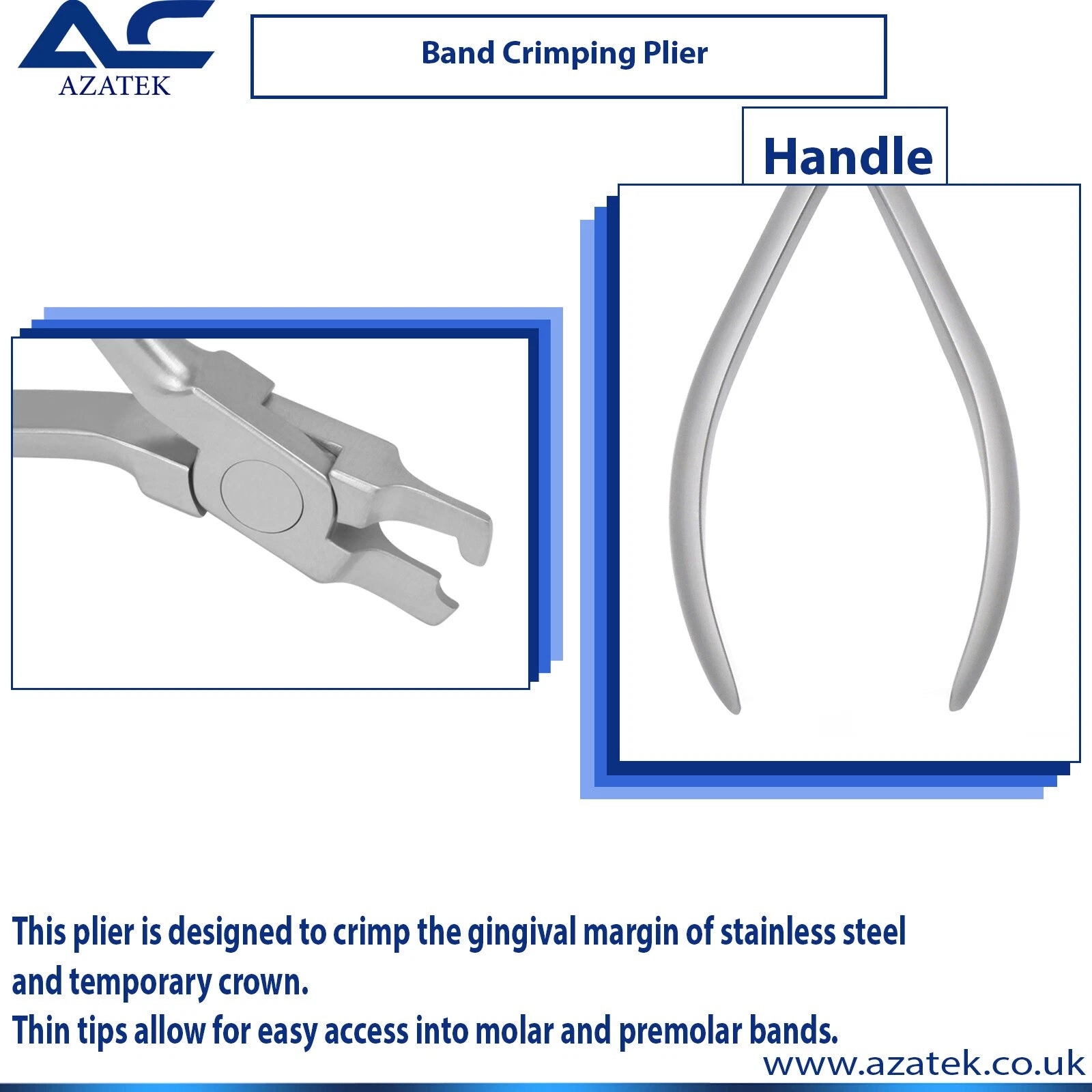 Dental Band Crimping Plier | Stainless Steel Crown Instrument | Azatek ...