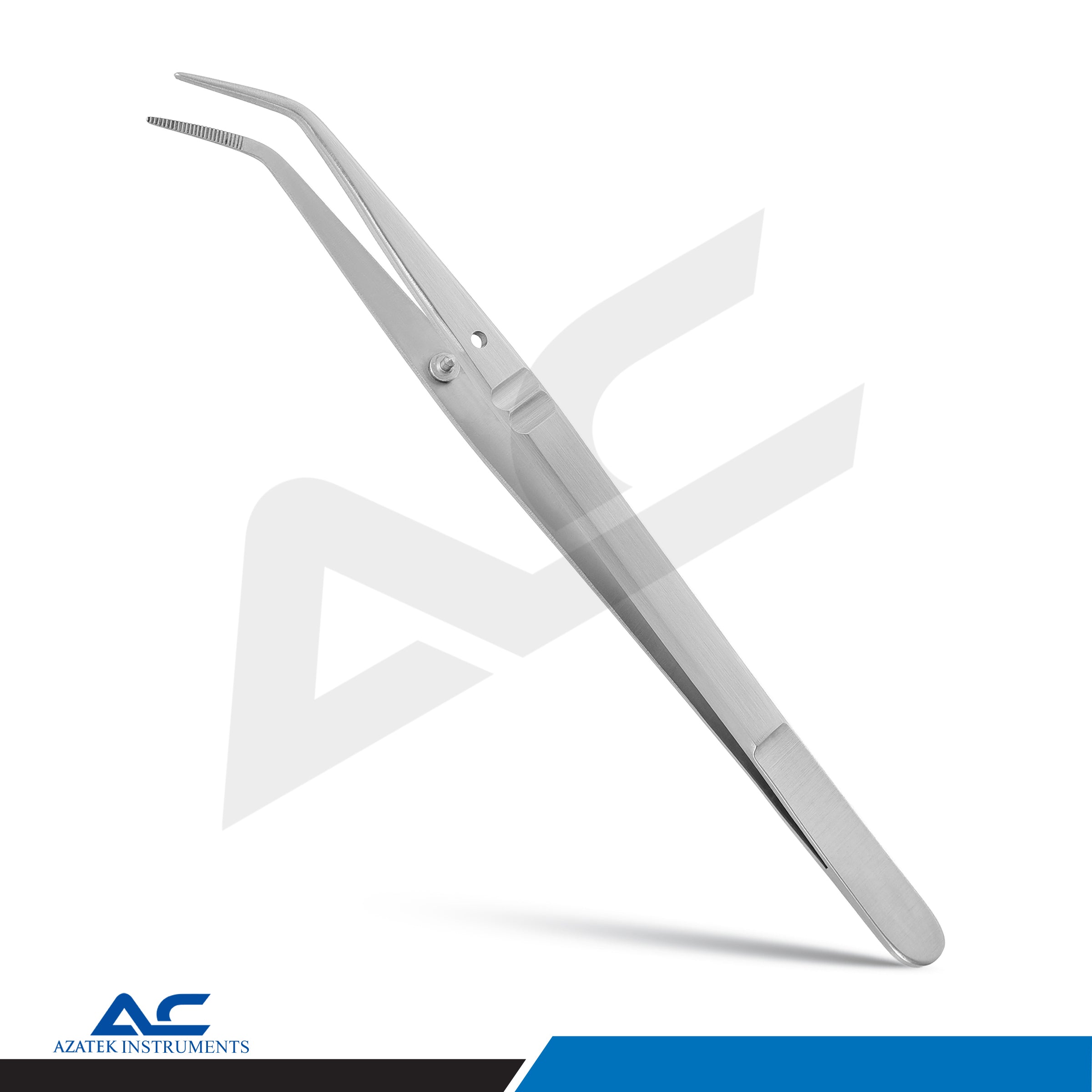 Azatek Professional Dental College Tweezers 15cm made from medical-grade stainless steel with angled serrated tips