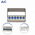 Azatek Dental Implant Tissue Punch Kit 6 pieces in stainless steel storage case