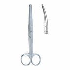 Close-up of the curved blades and blunt tips on Azatek dressing scissors