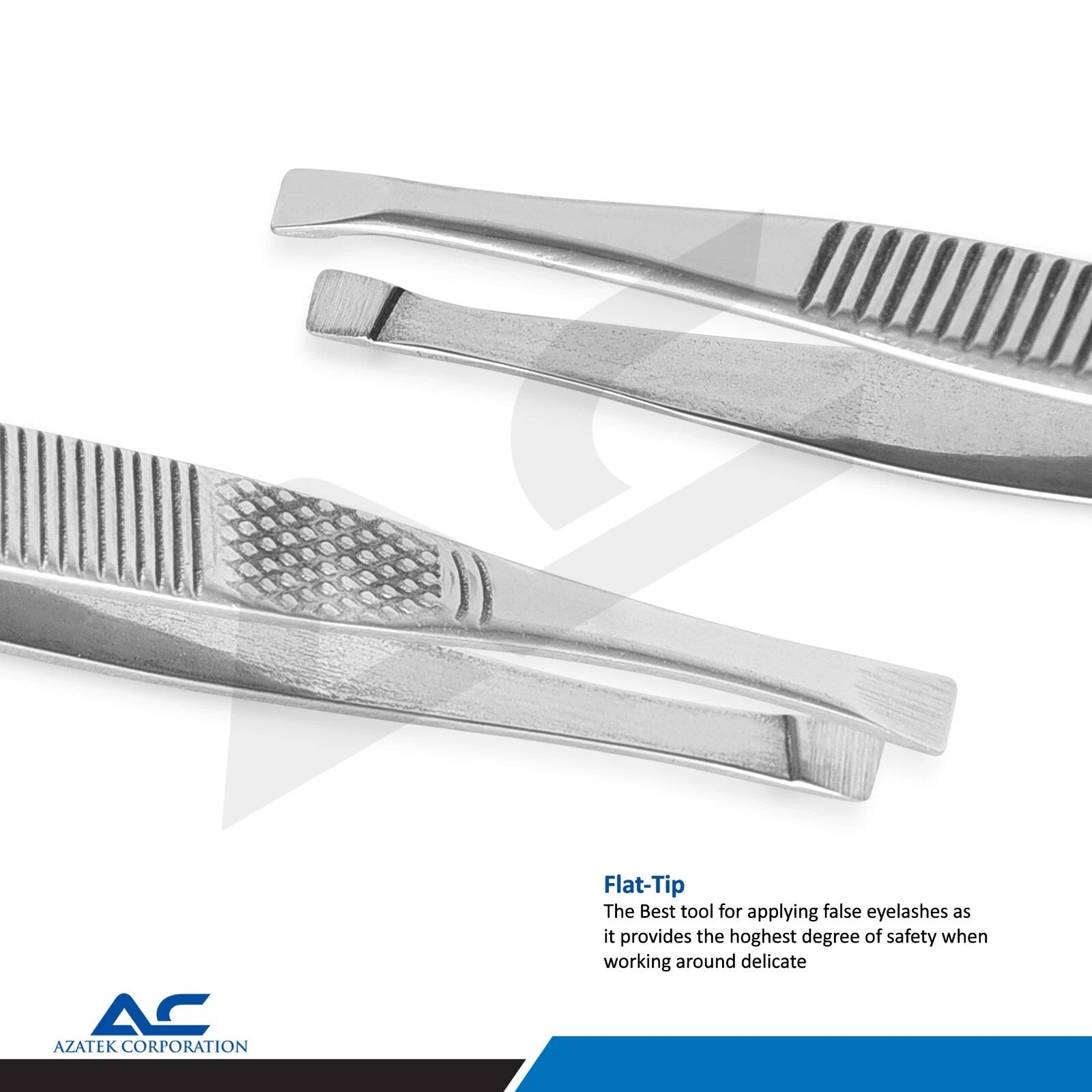 Azatek Eyebrow Hair Tweezers set with 5615-11 and 5615-13 stainless steel tweezers