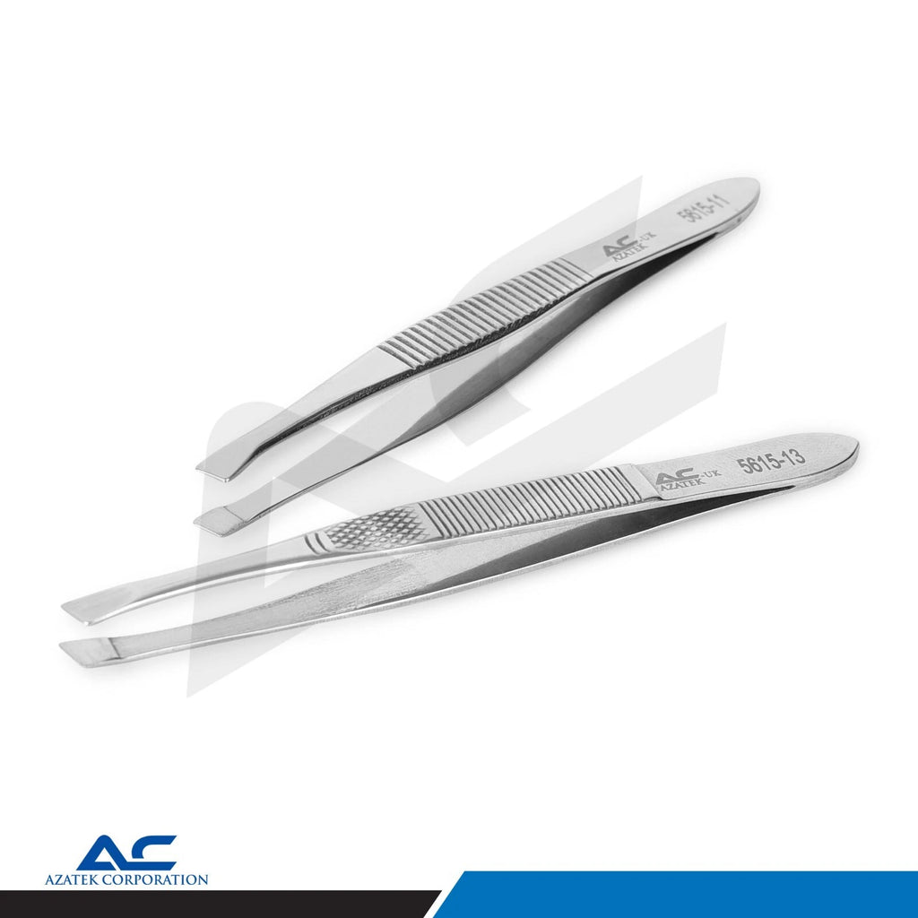Azatek Eyebrow Hair Tweezers 5615-13 11cm professional stainless steel tweezers