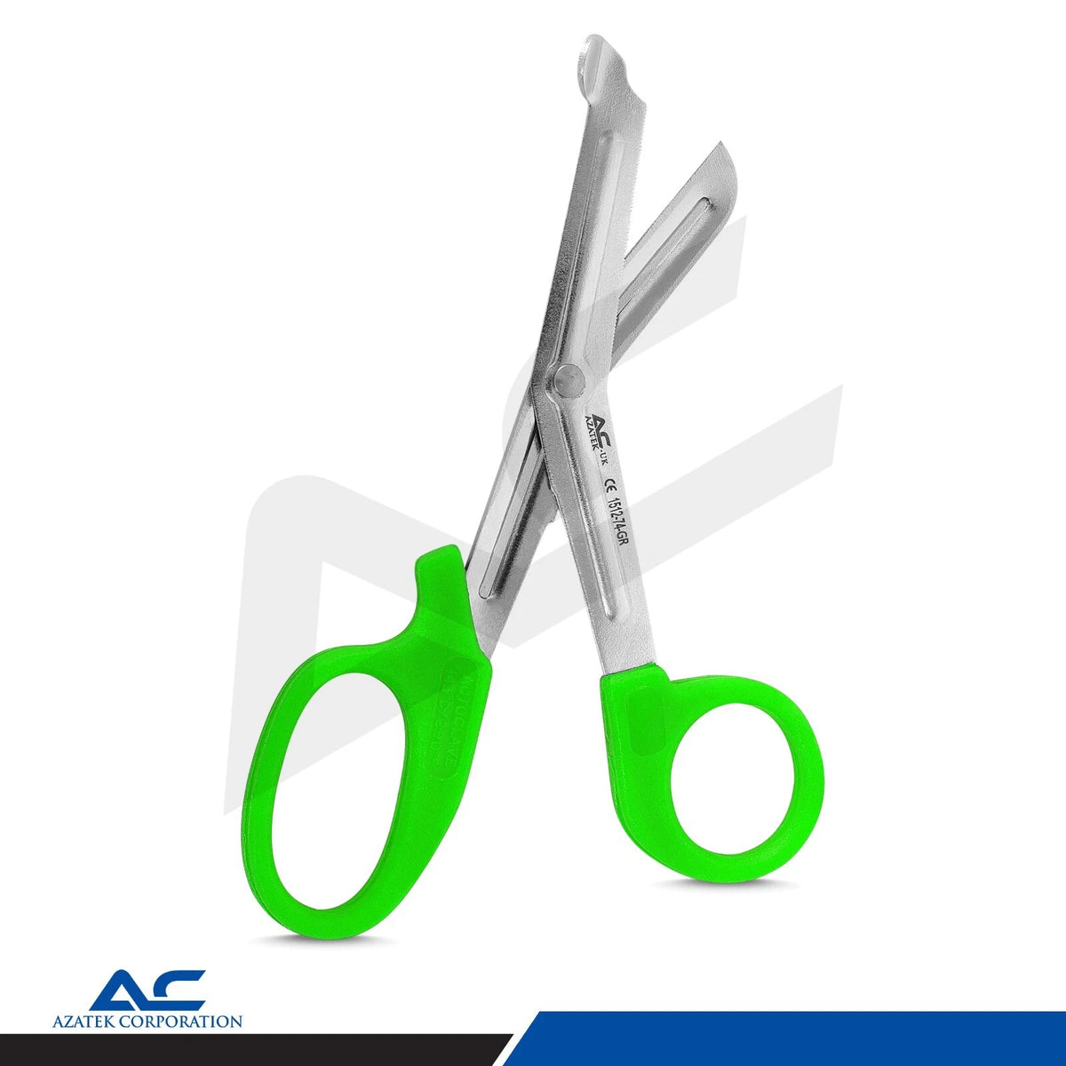 Azatek Lister Bandage Scissor 14.5cm green first aid medical scissor