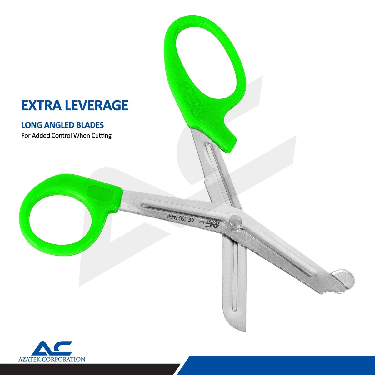 Azatek Lister Bandage Scissor 14.5cm green first aid medical scissor