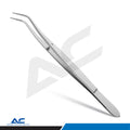 Azatek Meriam Dental Tweezers 16cm stainless steel instrument with angled tips and serrated gripping surface