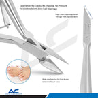 Side profile of stainless steel nail corner cutter for podiatry and chiropody use