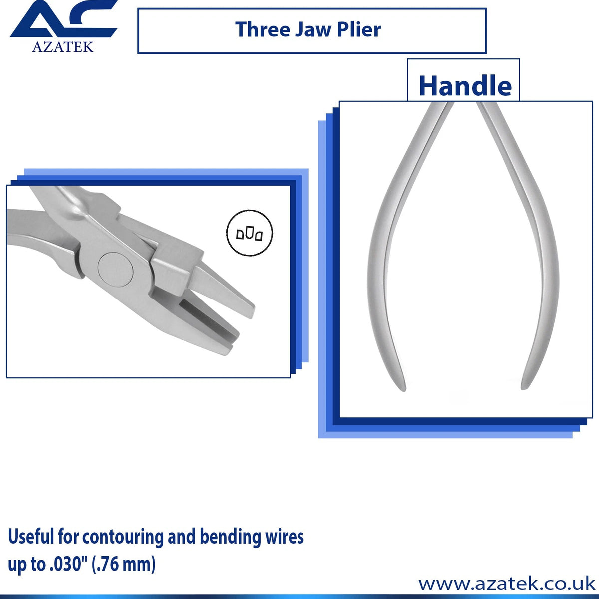 Azatek Orthodontic Three Jaw Plier for professional wire bending