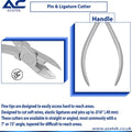 Azatek professional pin and ligature cutter with fine tips for orthodontic wire cutting
