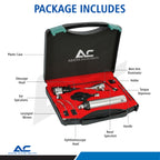 Azatek ENT Diagnostic Instrument Kit package detail otoscope, ophthalmoscope, ear speculums, nasal speculum, laryngeal mirrors and hard carry case.