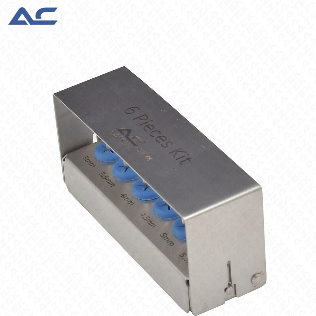 Azatek six-piece dental tissue punch set for implant dentistry