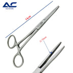 Azatek 14cm straight Kelly forceps with serrated jaws