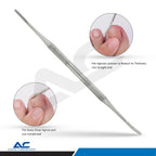 Close-up of the textured stainless steel handles and polished finish on the Azatek nail grooming instruments.