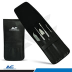 Azatek Professional Toe Nail Clippers Cutters Set of 5 with stainless steel toenail nipper, nail file, cuticle pusher and ingrown nail tools.